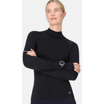 Sweaty Betty Infinity Merino Long Sleeve Running Top, Black, Women's XL Sweaty Betty Infinity Merino Long Sleeve Running Top, Black, Women's XL