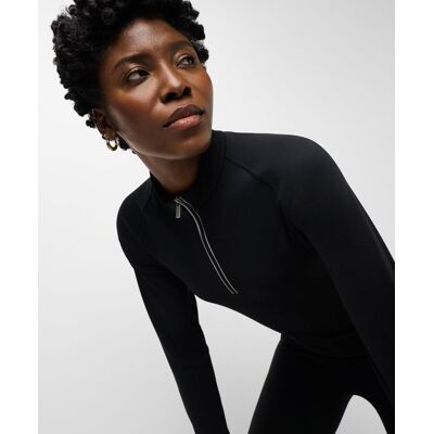 Sweaty Betty Runner's High Bonded Half Zip, Black, Women's XXS Sweaty Betty Runner's High Bonded Half Zip, Black, Women's XXS