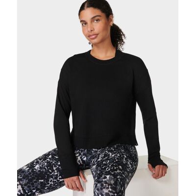 Sweaty Betty After Class Crop Sweatshirt, Black, Women's XXS Sweaty Betty After Class Crop Sweatshirt, Black, Women's XXS