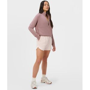 Sweaty Betty Sand Wash CloudWeight High-Waisted Shorts, Pink, Women's XL Sweaty Betty Sand Wash CloudWeight High-Waisted Shorts, Pink, Women's XL