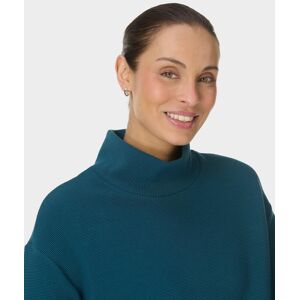 Sweaty Betty Peaceful Ribbed Funnel Neck Sweatshirt, Green, Women's XS Sweaty Betty Peaceful Ribbed Funnel Neck Sweatshirt, Green, Women's XS