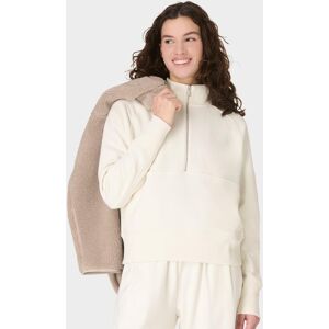 Sweaty Betty Revive Rib Mix Half Zip Sweatshirt, White, Women's XXL Sweaty Betty Revive Rib Mix Half Zip Sweatshirt, White, Women's XXL