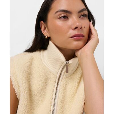 Sweaty Betty Plush Fleece Ribbed Gilet, Neutral, Women's L Sweaty Betty Plush Fleece Ribbed Gilet, Neutral, Women's L