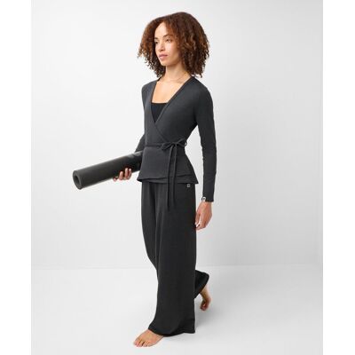 Sweaty Betty Glow Studio Wrap Cardigan, Grey, Women's M Sweaty Betty Glow Studio Wrap Cardigan, Grey, Women's M