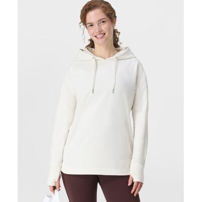 Sweaty Betty Escape Luxe Fleece Crew Neck Hoodie, White, Women's M Sweaty Betty Escape Luxe Fleece Crew Neck Hoodie, White, Women's M