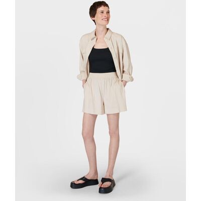 Sweaty Betty Summer Stretch Linen Shorts, Neutral, Women's XL Sweaty Betty Summer Stretch Linen Shorts, Neutral, Women's XL