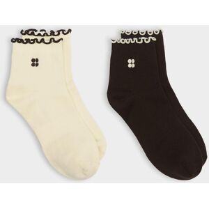 Sweaty Betty Frill Mini Crew Socks 2 Pack, Neutral, Women's UK 6-8 Sweaty Betty Frill Mini Crew Socks 2 Pack, Neutral, Women's UK 6-8