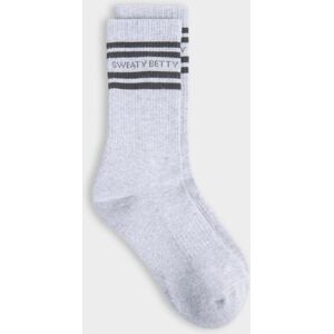 Sweaty Betty Varsity Slogan Socks, Grey, Women's UK 6-8 Sweaty Betty Varsity Slogan Socks, Grey, Women's UK 6-8
