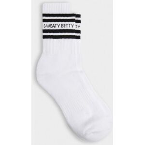 Sweaty Betty Varsity Slogan Socks, Black, Women's UK 2-5 Sweaty Betty Varsity Slogan Socks, Black, Women's UK 2-5