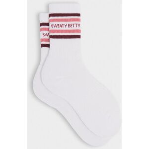 Sweaty Betty Varsity Slogan Socks, White, Women's UK 2-5 Sweaty Betty Varsity Slogan Socks, White, Women's UK 2-5