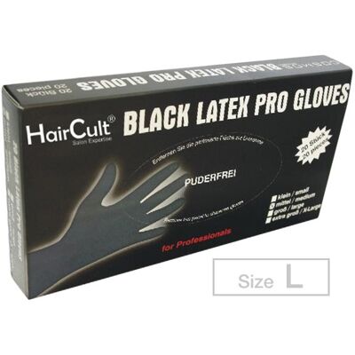 HairCult Latex Gloves - Black, Reusable, 20 Pairs - Latex Gloves HairCult Latex Gloves - Black, Reusable, 20 Pairs - Latex Gloves