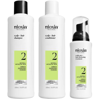 Nioxin System 2 Hair Treatment Kit – Thinning, Strength, Shine Nioxin System 2 Hair Treatment Kit – Thinning, Strength, Shine