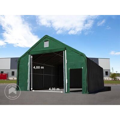 TOOLPORT 10x20m 4x4m Drive Through Industrial Tent, PRIMEtex 2300, dark green with statics package (concrete anchors) - (49675) TOOLPORT 10x20m 4x4m Drive Through Industrial Tent, PRIMEtex 2300, dark green with statics package (concrete anchors) - (49675)