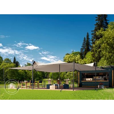 TOOLPORT 7.5 x 7.5 m Stretch Tent, incl. aluminium pole set, Sand - (1705) TOOLPORT 7.5 x 7.5 m Stretch Tent, incl. aluminium pole set, Sand - (1705)