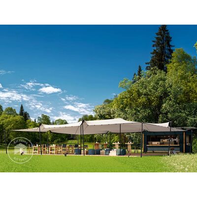 TOOLPORT 9 x 12 m Stretch Tent, incl. aluminium pole set, Sand - (1707) TOOLPORT 9 x 12 m Stretch Tent, incl. aluminium pole set, Sand - (1707)
