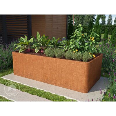 PRIMEYARD 200 x 107 x 60 cm Raised garden bed, corten steel, rust-like finish, incl. steel drainage panel - (GFPV00821) PRIMEYARD 200 x 107 x 60 cm Raised garden bed, corten steel, rust-like finish, incl. steel drainage panel - (GFPV00821)