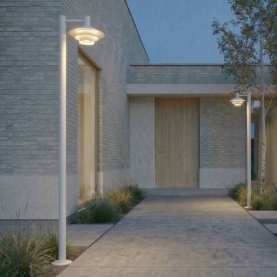 Lucande Montaro LED outdoor light, white, 220 cm, IP54, White / opal, Aluminium, Modern, Post Light Lucande Montaro LED outdoor light, white, 220 cm, IP54, White / opal, Aluminium, Modern, Post Light