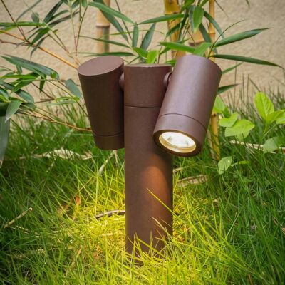 PRIOS Tulimar ground spike light, 2-bulb, rust-coloured, IP65 PRIOS, dimmable, Brown / rust, Aluminium, Modern, Ceiling Light Outdoor PRIOS Tulimar ground spike light, 2-bulb, rust-coloured, IP65 PRIOS, dimmable, Brown / rust, Aluminium, Modern, Ceiling Light Outdoor