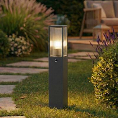 Lindby Peldar path light, anthracite/ribbed, 80 cm, sensor Lindby, dimmable, Black, Aluminium, Modern, Path and Bollard Lights with Sensor Lindby Peldar path light, anthracite/ribbed, 80 cm, sensor Lindby, dimmable, Black, Aluminium, Modern, Path and Bollard Lights with Sensor