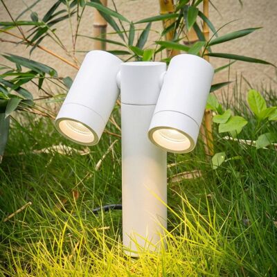 PRIOS Tulimar ground spike light, 2-bulb, white, IP65 PRIOS, dimmable, White / opal, Aluminium, Modern, Ceiling Light Outdoor PRIOS Tulimar ground spike light, 2-bulb, white, IP65 PRIOS, dimmable, White / opal, Aluminium, Modern, Ceiling Light Outdoor