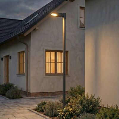 Arcchio Nefarius LED outdoor light, 250 cm, dark grey, IP65, Alu / grey / zinc, metal, Modern, Post Light Arcchio Nefarius LED outdoor light, 250 cm, dark grey, IP65, Alu / grey / zinc, metal, Modern, Post Light