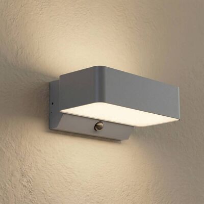 Outdoor Sensor Wall Light Fando Lindby, Alu / grey / zinc, Aluminium, Outdoor Wall Light Outdoor Sensor Wall Light Fando Lindby, Alu / grey / zinc, Aluminium, Outdoor Wall Light