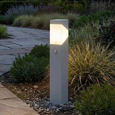 Lucande Kiran pillar light, 60 cm, sensor, light grey, IP44 Lucande, dimmable, Alu / grey / zinc, Aluminium, Modern, Path and Bollard Lights with Sensor Lucande Kiran pillar light, 60 cm, sensor, light grey, IP44 Lucande, dimmable, Alu / grey / zinc, Aluminium, Modern, Path and Bollard Lights with Sensor