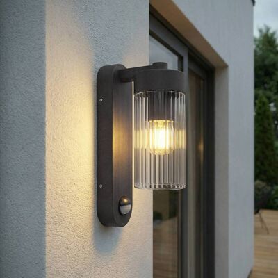 Outdoor Sensor Wall Light Kaliro Lindby, dimmable, Black, Aluminium, Modern, Outdoor Wall Light Outdoor Sensor Wall Light Kaliro Lindby, dimmable, Black, Aluminium, Modern, Outdoor Wall Light