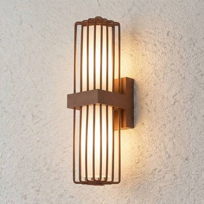 Outdoor Wall Light Chandan Lucande, dimmable, Brown / rust, Aluminium, Modern, Outdoor Wall Light Outdoor Wall Light Chandan Lucande, dimmable, Brown / rust, Aluminium, Modern, Outdoor Wall Light