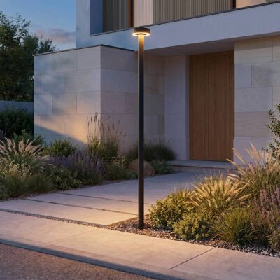 Lucande Nirella LED outdoor light, 200 cm, black, CCT, IP65, Black, metal, Modern, Post Light Lucande Nirella LED outdoor light, 200 cm, black, CCT, IP65, Black, metal, Modern, Post Light