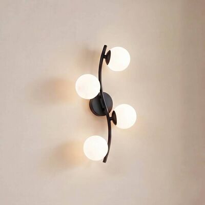 Wall Light Josiana Lindby, dimmable, Black, Living / Dining Room, Glass, Modern, Wall Light Wall Light Josiana Lindby, dimmable, Black, Living / Dining Room, Glass, Modern, Wall Light