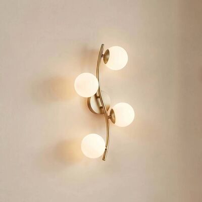 Wall Light Josiana Lindby, dimmable, Brass / gold, Living / Dining Room, Glass, Modern, Wall Light Wall Light Josiana Lindby, dimmable, Brass / gold, Living / Dining Room, Glass, Modern, Wall Light