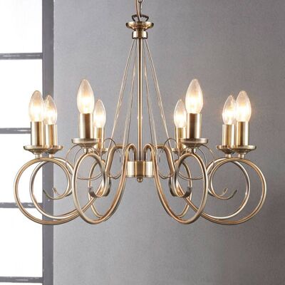 Chandelier Marnia Lindby, dimmable, Bronze / antique brass, Living / Dining Room, metal, Antique, Ceiling Light Chandelier Marnia Lindby, dimmable, Bronze / antique brass, Living / Dining Room, metal, Antique, Ceiling Light