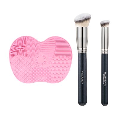 MissLady - Silicone Makeup Brush Cleaner - 1pc (15.5cm X 11.5cm) - Pink X MissLady - Foundation & Concealer Brush Set - 2pcs/1 Set MissLady - Silicone Makeup Brush Cleaner - 1pc (15.5cm X 11.5cm) - Pink X MissLady - Foundation & Concealer Brush Set - 2pcs/1 Set