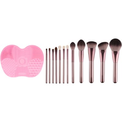MissLady - Silicone Makeup Brush Cleaner - 1pc (15.5cm X 11.5cm) - Pink X MissLady - Set Of 12 Make Up Brushes - 1set/12pcs -... MissLady - Silicone Makeup Brush Cleaner - 1pc (15.5cm X 11.5cm) - Pink X MissLady - Set Of 12 Make Up Brushes - 1set/12pcs -...