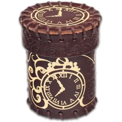 Q Workshop Brown & Golden Leather Steampunk Dice Cup - Role Playing Game Accessory Q Workshop Brown & Golden Leather Steampunk Dice Cup - Role Playing Game Accessory