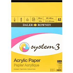 Daler Rowney System3 Art Paper - Linen Texture, 230g/m², A3, White Daler Rowney System3 Art Paper - Linen Texture, 230g/m², A3, White
