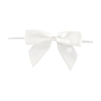 Reliant Ribbon Corp Reliant Ribbon 100 Piece Bow 3.25 Span X 2 Tails Twist Tie Ribbon, White, 7/8 Reliant Ribbon Corp Reliant Ribbon 100 Piece Bow 3.25 Span X 2 Tails Twist Tie Ribbon, White, 7/8