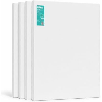 EXERZ 40x50cm Pre-Stretched Canvas 4pk 1.7cm Artist Framed Canvas Blank/ 280GSM 100% Cotton/Triple Primed/Acid Free/Medium Grain/Professional Artist Acrylic Paint, Oil Paint EXERZ 40x50cm Pre-Stretched Canvas 4pk 1.7cm Artist Framed Canvas Blank/ 280GSM 100% Cotton/Triple Primed/Acid Free/Medium Grain/Professional Artist Acrylic Paint, Oil Paint