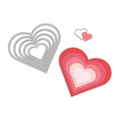 Sizzix Framelits Die Set 657561, Hearts, 6 Pack, Mutli Colour, One Size Sizzix Framelits Die Set 657561, Hearts, 6 Pack, Mutli Colour, One Size