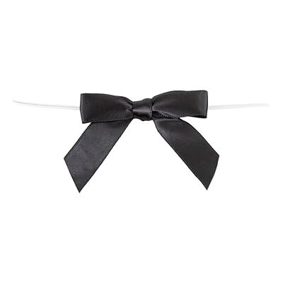 Reliant Ribbon Corp Reliant Ribbon 100 Piece Bow 2.5 Span X 1.75 Tails Twist Tie Ribbon, Black, 5/8 Reliant Ribbon Corp Reliant Ribbon 100 Piece Bow 2.5 Span X 1.75 Tails Twist Tie Ribbon, Black, 5/8
