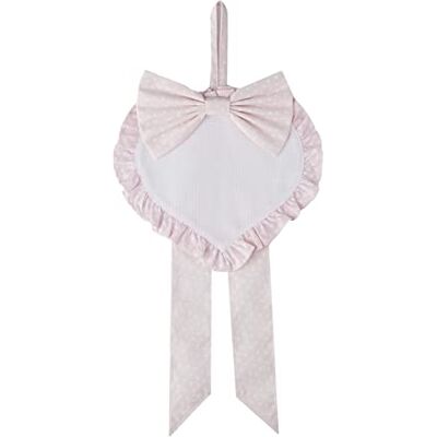 FILET Heart Shaped Aida Canvas Birth Announcement Ribbon to Embroider, Made of Printed Cotton, Ideal for Hanging to Announce The Birth of a Baby Girl, 100% Made in Italy, Pink Colour FILET Heart Shaped Aida Canvas Birth Announcement Ribbon to Embroider, Made of Printed Cotton, Ideal for Hanging to Announce The Birth of a Baby Girl, 100% Made in Italy, Pink Colour