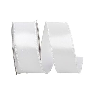 Reliant Ribbon Corp Reliant Ribbon 92575W-030-09F Satin Value Wired Edge Ribbon, 1-1/2 Inch X 10 Yards, White Reliant Ribbon Corp Reliant Ribbon 92575W-030-09F Satin Value Wired Edge Ribbon, 1-1/2 Inch X 10 Yards, White
