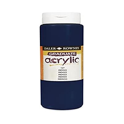 Daler Rowney Daler-Rowney Graduate Acrylic Paint, Plastic Bottle, 16.91oz 500 ml, Indigo Daler Rowney Daler-Rowney Graduate Acrylic Paint, Plastic Bottle, 16.91oz 500 ml, Indigo