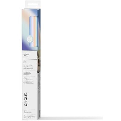 Cricut Permanent Adhesive Vinyl Sheet 30.5 cm × 1.2 m Holographic Blue Self-Adhesive Vinyl for All Cutting Machines Cricut Permanent Adhesive Vinyl Sheet 30.5 cm × 1.2 m Holographic Blue Self-Adhesive Vinyl for All Cutting Machines