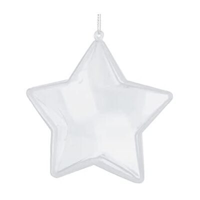 INNSPIRO Transparent plastic star for hanging 2 parts 10.5 cm. INNSPIRO Transparent plastic star for hanging 2 parts 10.5 cm.