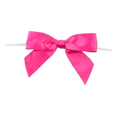 Reliant Ribbon Corp Reliant Ribbon 100 Piece Bow 3.25 Span X 2 Tails Twist Tie Ribbon, Shocking Pink, 7/8 Reliant Ribbon Corp Reliant Ribbon 100 Piece Bow 3.25 Span X 2 Tails Twist Tie Ribbon, Shocking Pink, 7/8