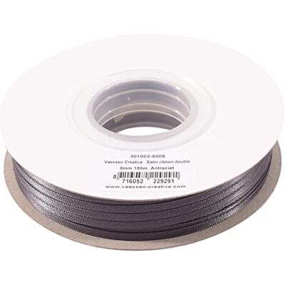 Creative Labs Satin Ribbon, Grey, 9mm x 10m, Elegant Shine for Card Making, Scrapbooks, Gift Wrapping and Other Craft Projects, 9 mm,301002-5005 Creative Labs Satin Ribbon, Grey, 9mm x 10m, Elegant Shine for Card Making, Scrapbooks, Gift Wrapping and Other Craft Projects, 9 mm,301002-5005