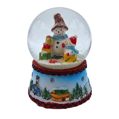 Dekohelden24 Beautiful Small Snow Globe with Snowman with Blue Scarf, Dimensions Approx. 9 x 7 cm/Diameter 6.5 cm Dekohelden24 Beautiful Small Snow Globe with Snowman with Blue Scarf, Dimensions Approx. 9 x 7 cm/Diameter 6.5 cm