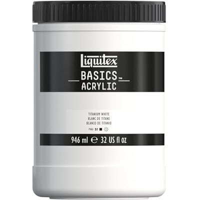 Liquitex Basics Acrylic Paint, Titanium White, 946 ml Pot Liquitex Basics Acrylic Paint, Titanium White, 946 ml Pot